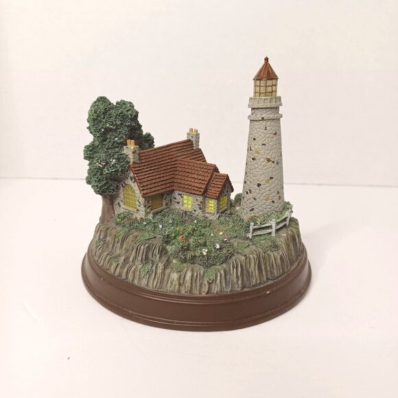 Thomas Kinkade The Light of Peace Lighthouse Cottage Collectible Figurine - Picture 3 of 5
